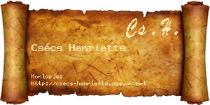 Csécs Henrietta névjegykártya
