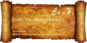 Csécs Henrietta névjegykártya