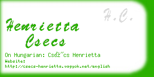 henrietta csecs business card